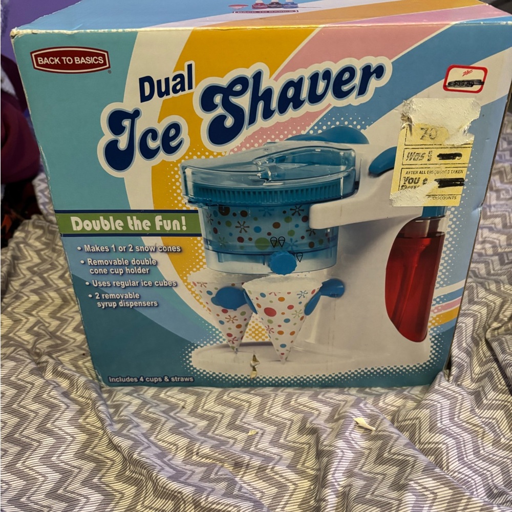 New in the box Back to Basics Dual Ice Shaver/ snow come maker